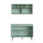 Cozinha Compacta 2 Peças 4 Portas 4 Nichos One  Verde Bellagi