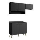 Cozinha Compacta 2 Peças 5 Portas 1 Nicho Porta Tempero Atena