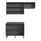 Cozinha Compacta 2 Peças 5 Portas 1 Nicho Porta Tempero Atena