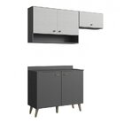 Cozinha Compacta 2 Peças 5 Portas 1 Nicho Porta Tempero Atena