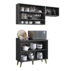 Cozinha Compacta 2 Peças 5 Portas 1 Nicho Porta Tempero Atena