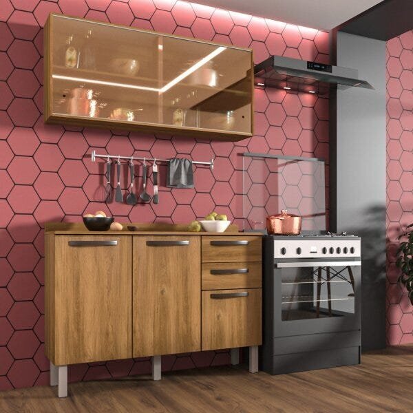 Cozinha Compacta 2 Peças 5 Portas 2 Gavetas Bella Sallêto Móv