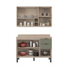 Cozinha Compacta 2 Peças 5 Portas 2 Gavetas Firenze  Avena To