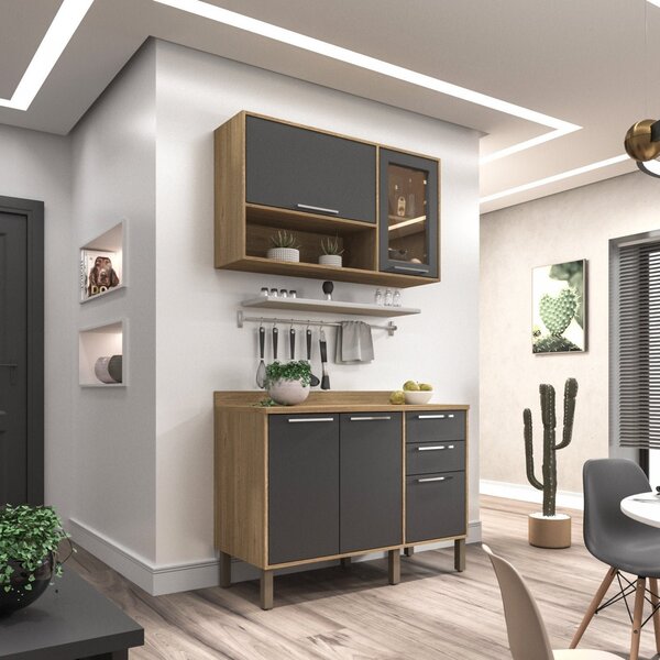 Cozinha Compacta 2 Peças 5 Portas 2 Gavetas Montreal Sallêto