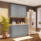 Cozinha Compacta 2 Peças 5 Portas 3 Gavetas Emily Cinza/calca