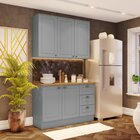 Cozinha Compacta 2 Peças 5 Portas 3 Gavetas Emily Cinza/nature