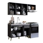 Cozinha Compacta 2 Peças 6 Portas 1 Gaveta 2 Nichos Atena