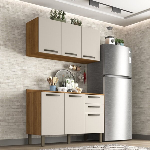 Cozinha Compacta 2 Peças 6 Portas 2 Gavetas Bella Sallêto Móv