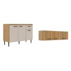 Cozinha Compacta 2 Peças Em Mdp Berlim Ipê/cristalo