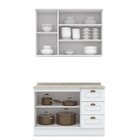 Cozinha Compacta 2 Peças Emily Espresso Móveis Branco Hp/calc