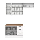 Cozinha Compacta 3 Peças 100% Mdf Com Tampo Americana Branco