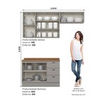 Cozinha Compacta 3 Peças 100% Mdf Com Tampo Americana Cinza/n