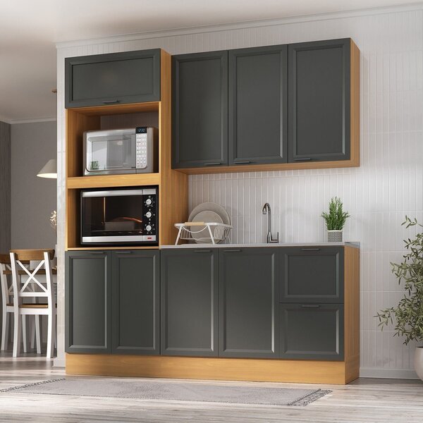 Cozinha Compacta 3 Peças 1 Aéreo 1 Balcão 1 Paneleiro Torre Q