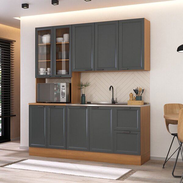 Cozinha Compacta 3 Peças 1 Paneleiro Duplo 1 Aéreo 1 Balcão S