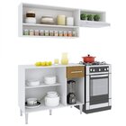 Cozinha Compacta 3 Peças 5 Portas Madri Espresso Móveis Branc