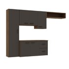 Cozinha Compacta 3 Peças 6 Portas 2 Gavetas Analu Espresso Mó