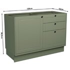 Cozinha Compacta 3 Peças 6 Portas 3 Gavetas Sevilha Verde Hil