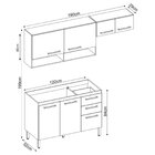Cozinha Compacta 3 Peças 7 Portas 1 Gaveta Dama  Avena/grafito