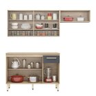 Cozinha Compacta 3 Peças 7 Portas 1 Gaveta Dama  Avena/grafito