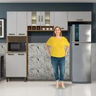 Cozinha Compacta 3 Peças 8 Portas Zafira  Cinamomo/off White