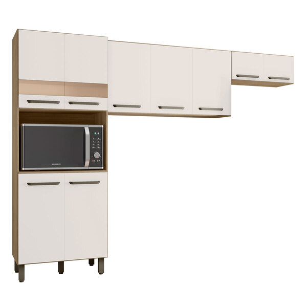 Cozinha Compacta 3 Peças 9 Portas Com Nicho Micro-ondas Sintr