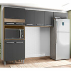 Cozinha Compacta 3 Peças 9 Portas Com Nicho Micro-ondas Sintr