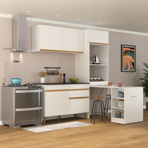 Cozinha Compacta 3 Peças C/ Armário E Balcão Mp3699 Veneza Gw