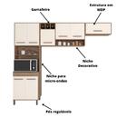 Cozinha Compacta 3 Peças Com 8 Portas E Paneleiro Duplo Barce