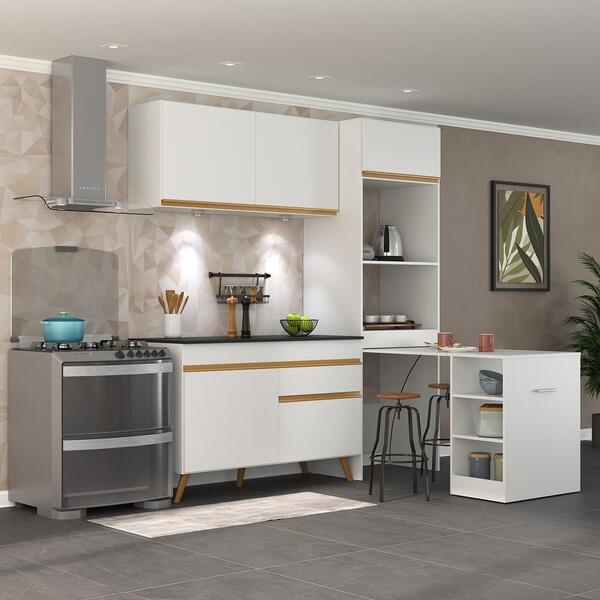 Cozinha Compacta 3 Peças Com Leds Mp2024 Veneza Up Multimóvei