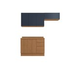 Cozinha Compacta 3 Peças Com Tampo Ciela  Azul/canela