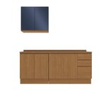 Cozinha Compacta 3 Peças Com Tampo Ciela  Canela/azul