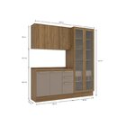 Cozinha Compacta 3 Peças Com Tampo E Cristaleira Botanic Nogu