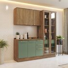 Cozinha Compacta 3 Peças Com Tampo E Cristaleira Botanic Nogu