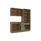 Cozinha Compacta 3 Peças Com Tampo E Cristaleira Botanic Nogu