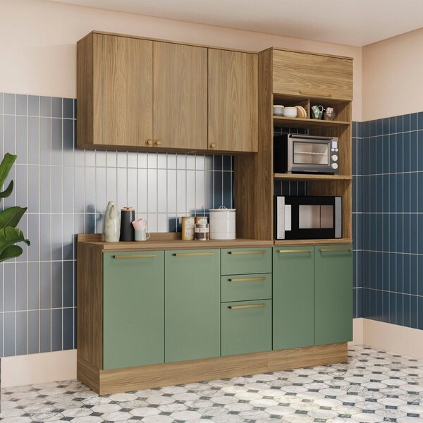 Cozinha Compacta 3 Peças Com Tampo E Torre Quente Botanic Nog