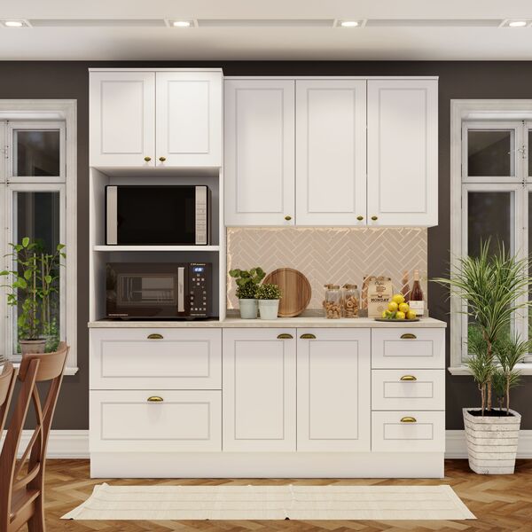 Cozinha Compacta 3 Peças Com Torre Quente Emily Espresso Móve