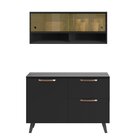 Cozinha Compacta 3 Portas 1 Gaveta Com Armário E Balcão Emíli