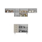 Cozinha Compacta 4 Peças 100% Mdf Bp 1 Balcão 3 Aereos Marane