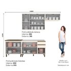 Cozinha Compacta 4 Peças 100% Mdf Com Aéreo Para Geladeira Co