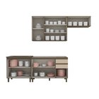 Cozinha Compacta 4 Peças 100% Mdf Com Aéreo Para Geladeira Du