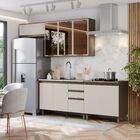 Cozinha Compacta 4 Peças 100% Mdf Com Aéreo Para Geladeira Du