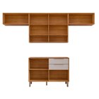 Cozinha Compacta 4 Peças 100% Mdf Divina Cinamomo / Branco