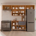 Cozinha Compacta 4 Peças 100% Mdf Divina Cinamomo/titânio