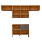 Cozinha Compacta 4 Peças 100% Mdf Divina Cinamomo/titânio