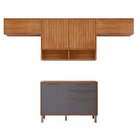 Cozinha Compacta 4 Peças 100% Mdf Divina Cinamomo/titânio