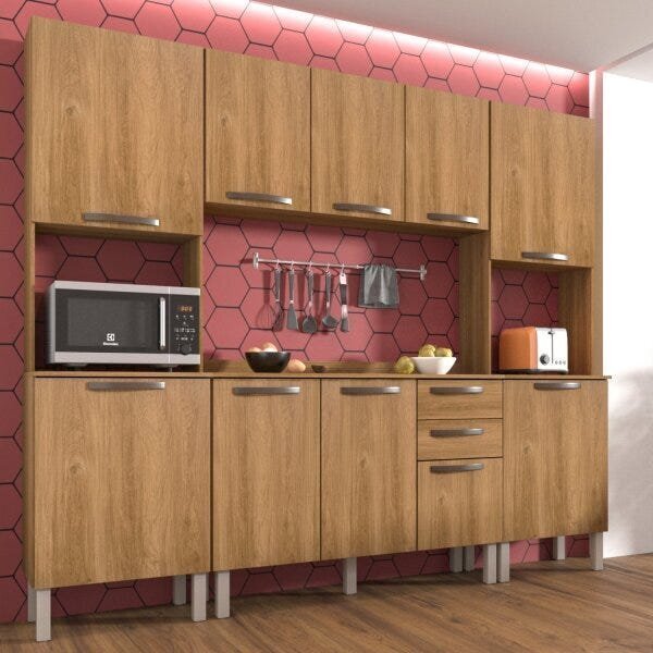 Cozinha Compacta 4 Peças 10 Portas 2 Gavetas Bella Sallêto Mó