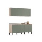 Cozinha Compacta 4 Peças 10 Portas 2 Gavetas Firenze  Avena T