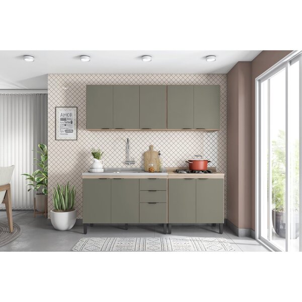 Cozinha Compacta 4 Peças 10 Portas 2 Gavetas Firenze  Avena T