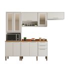 Cozinha Compacta 4 Peças 10 Portas 2 Gavetas Paris Branco
