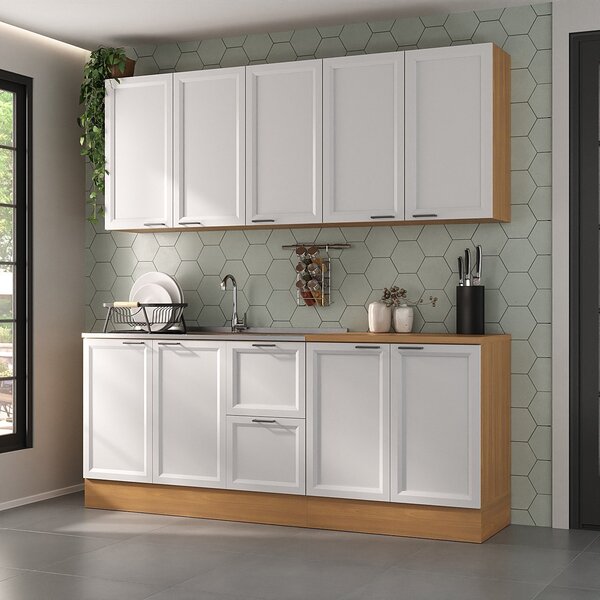 Cozinha Compacta 4 Peças 2 Aéreos 2 Balcões Soho Cabecasa Mad